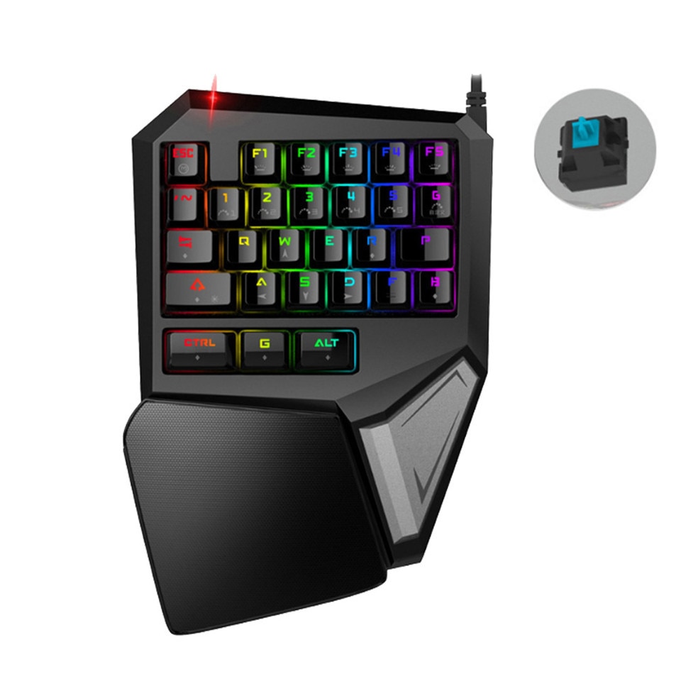 Delux Mini Keyboard T9 Plus Mechanical Gaming Keypad Wired Gaming Mouse 12000 DPI Computer Mice for Laptop PC Gamer
