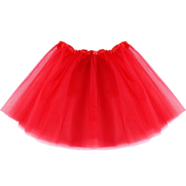 Meninas do bebê saias de baile crianças cintura elástica pettiskirt tule mini princesa ballet festa saia colorida crianças roupas da menina: Red