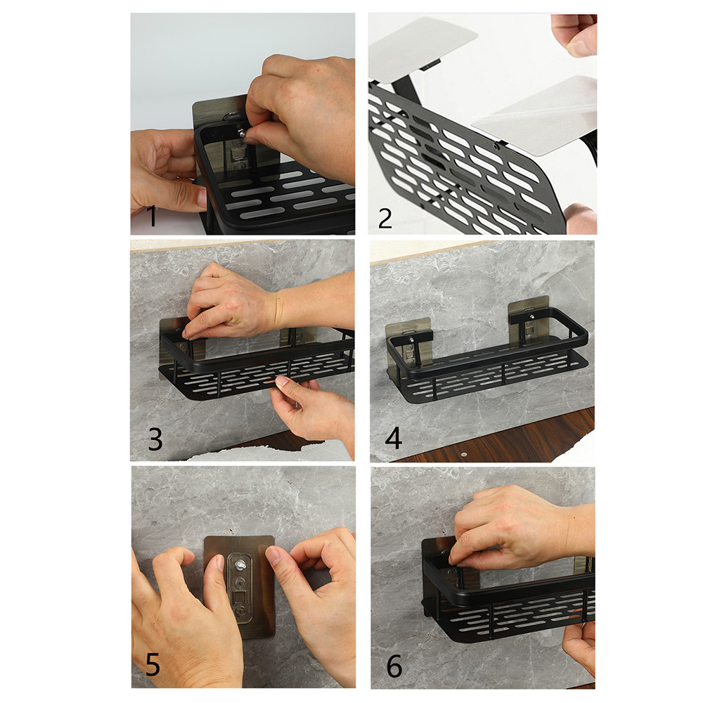 Bathroom Shelves Set Punch-free Triangle Corner Shelf Shower Storage Rack Shampoo Holder Toilet Organizer Bathroom Accessories