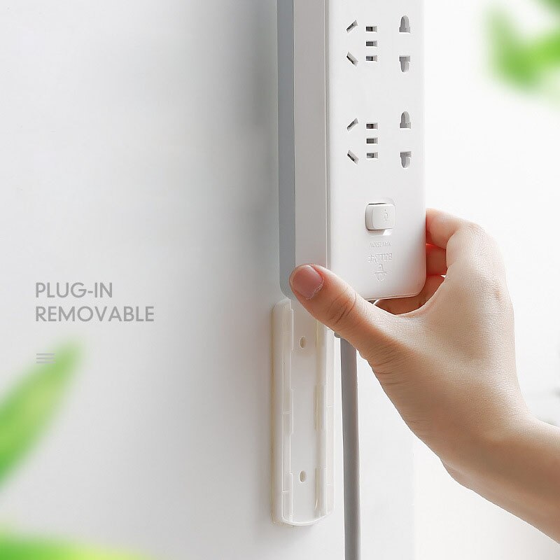 Support autocollant de prise de courant sans couture, sans perforation, fixation murale, supports de barre d&#39;alimentation, rangement pour prises, support d&#39;étagère