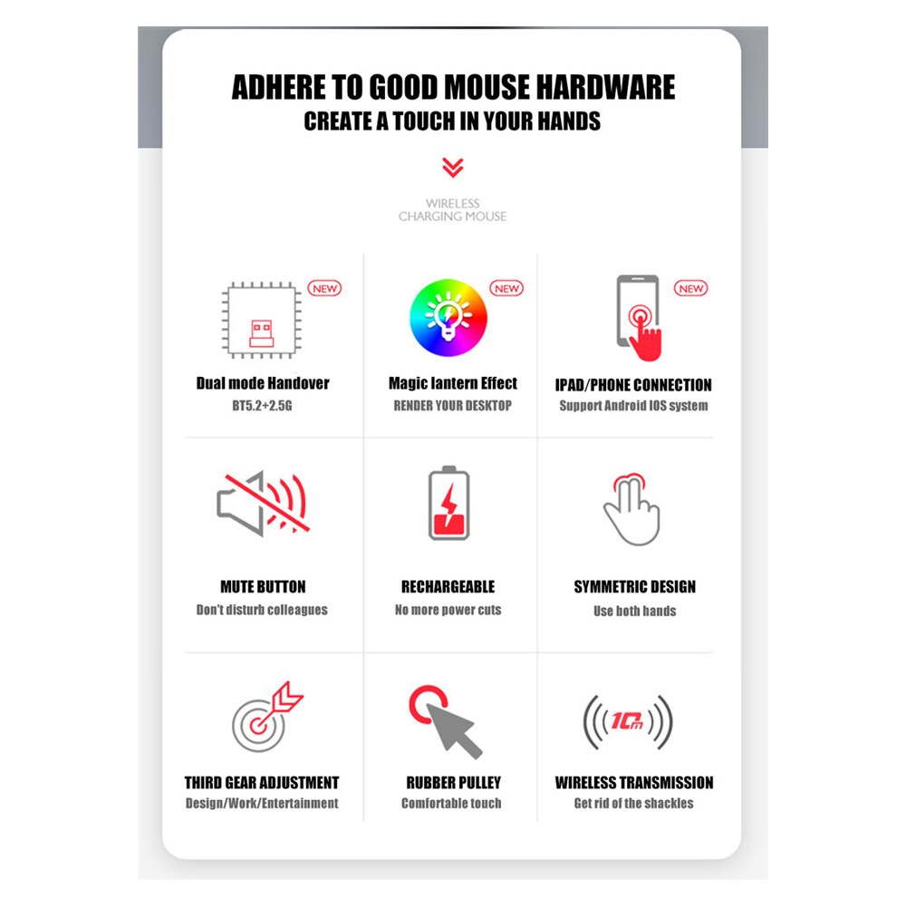 Wireless Mouse Bluetooth-Compatible Rechargeable Mouse Computer Silent Mause Ergonomic Mini Mouse USB Optical Mice For PC Laptop