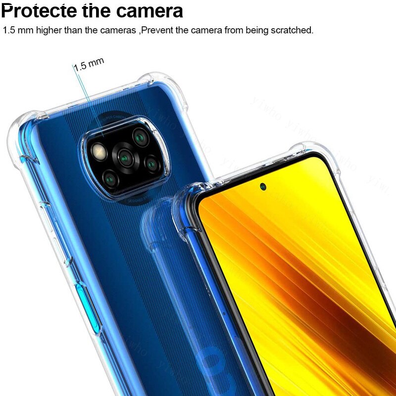 Poco  x3 handyhülle, stoßfest, aus weichem tpu, für xiaomi poco x 3 nfc, transparent, weich,  x3 pocophone 3 x 3 x3 nfc-rückseite