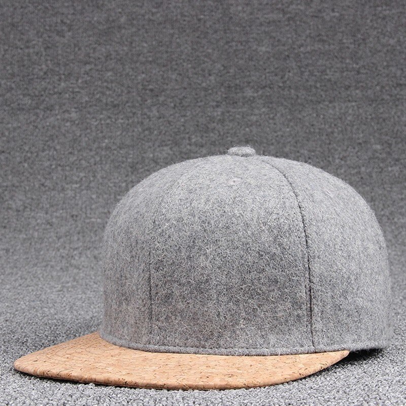 winter flat brim hip hop hats youth skateboard caps wool cork peak wool baseball cap men felt snapback hat
