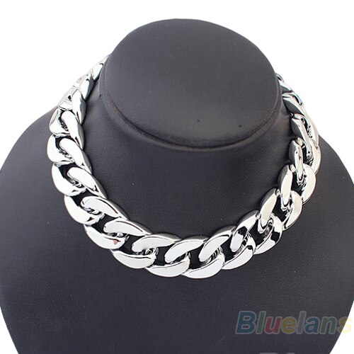 Bestel 1pc dames europa en de verenigde staten all-match dikke choker glanzende ketting 1 e 2 6 ooh