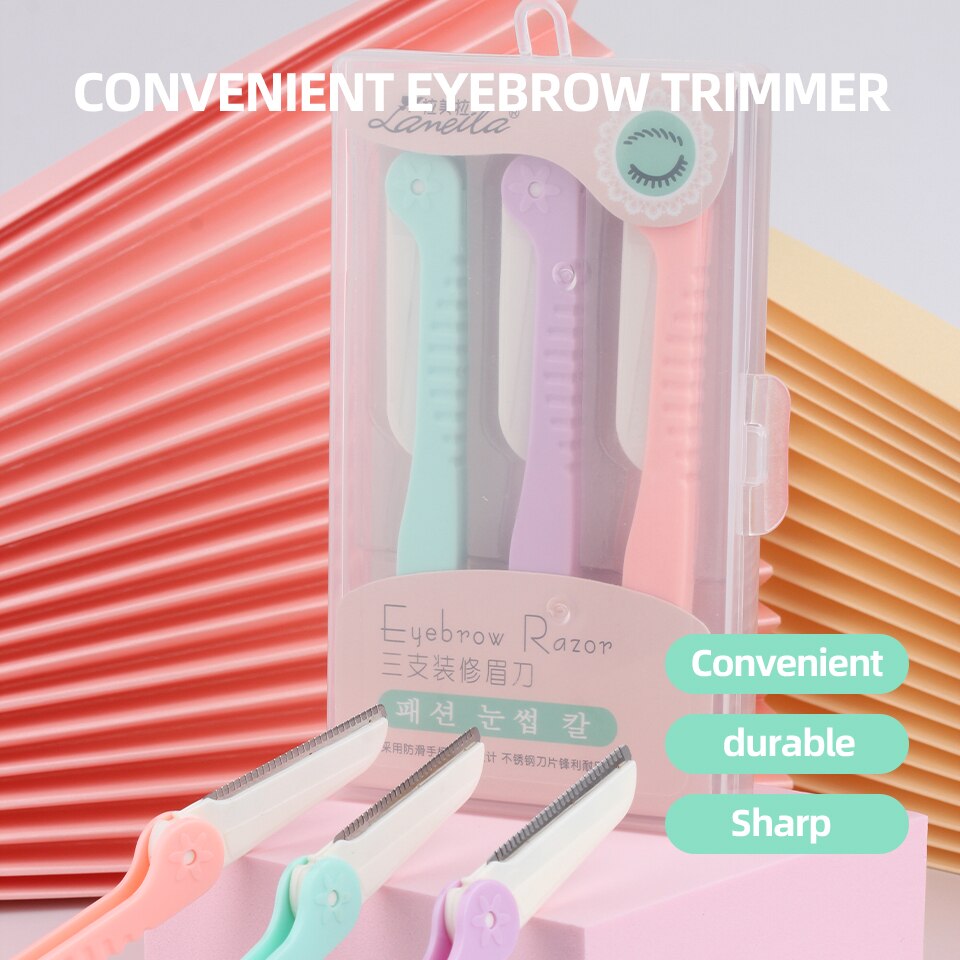 1/3PCS Eyebrow Razor Eyebrow Trimmer Shaver Blade Eye Brow Shaper Face Razor Facial Hair Remover for Eye Beauty Makeup Tools