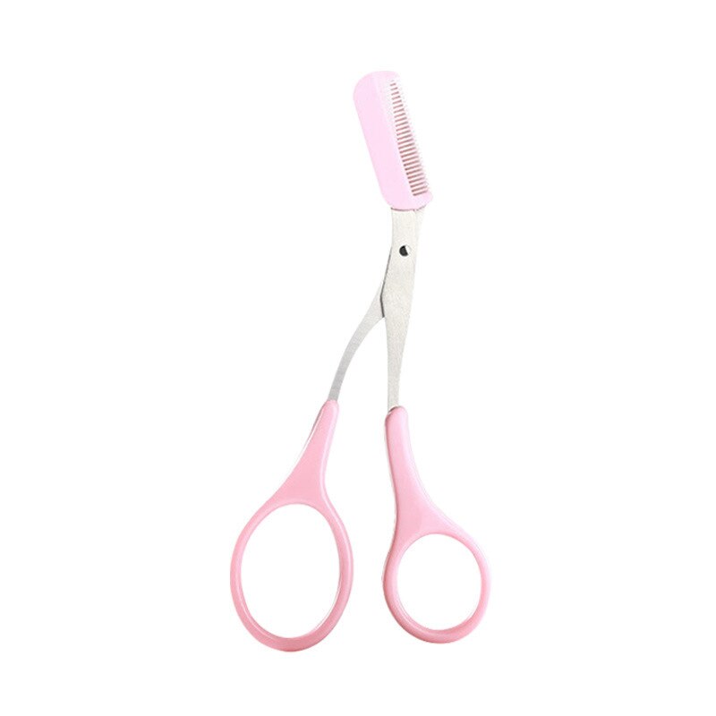 Wenkbrauw Make-Up Scheermes Wimper Haar Schaar Met Wenkbrauw Kam Clips Vormgeven Schoonheid Wenkbrauwen Professionele Wenkbrauw Trimmer: pink