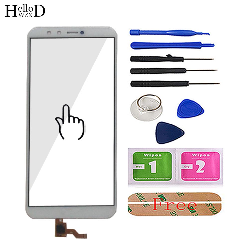 Pantalla táctil móvil para Huawei Honor 9 Lite LLD-L22A, LLD-L31, Sensor de pantalla táctil, piezas de vidrio frontal, herramientas adhesivas: White With Tools