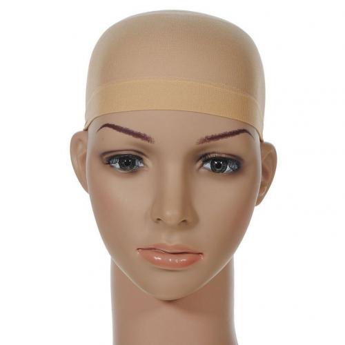 2Pcs Unisex Stretchable Wig Liner Cap Hair Net Elastic Mesh Hairpiece Accessory: Nude