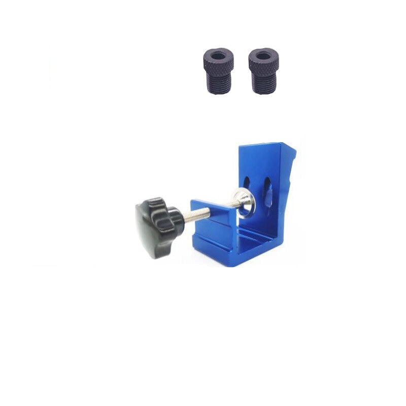 Alle In Een Aluminium Pocket Gat Jig Kit 15 Graden Deuvel Boor Joinery Kit Schuine Gat Locator Doweling Perforator met Klem: Blue