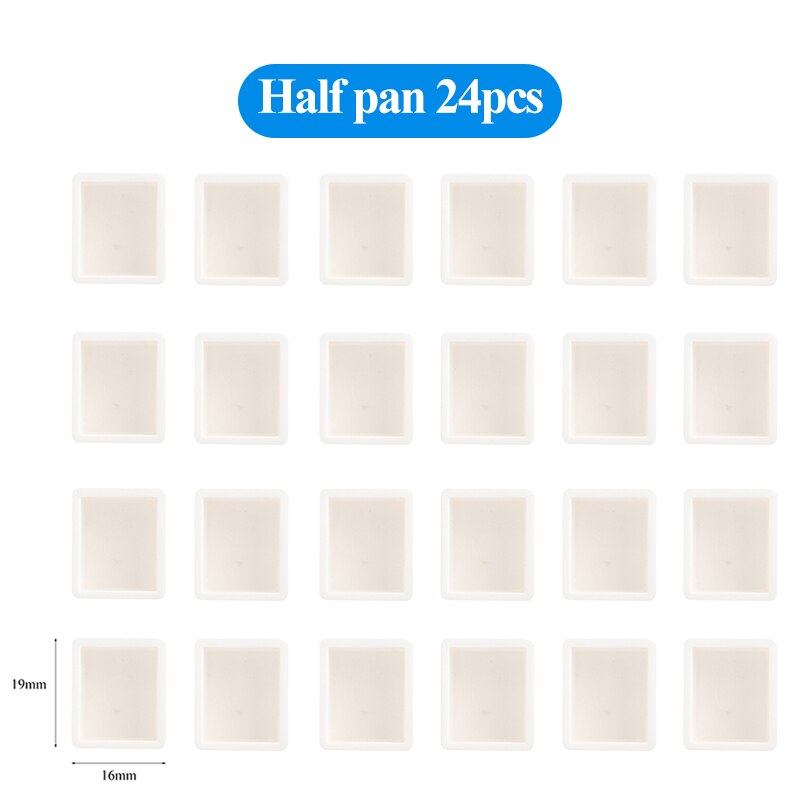 Art Watercolor Pigment Paint Grid Empty Full/Half Pan/Grid/Block/Case/Box 14/24/48pcs Empty Iron Box Subpackage Storage Box Tool: Half Pan-24pcs