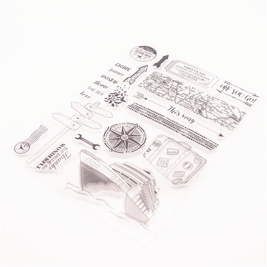Sellos náuticos transparentes de viaje, sello de rodillo de silicona para álbum de fotos de álbum de recortes DIY/fabricación de tarjetas,