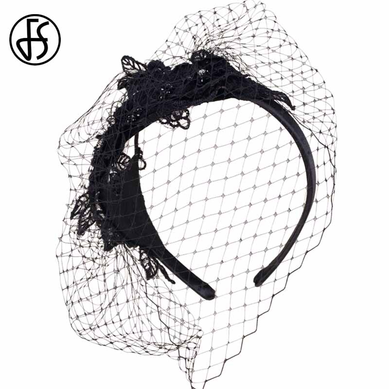 Fs Fascinators Black Met Sluier Witte Bruiloft Hoeden Mesh Gaas Patchwork Vrouwen Pillendoosjepet Party Formele Cocktail Kerk Voor Dames