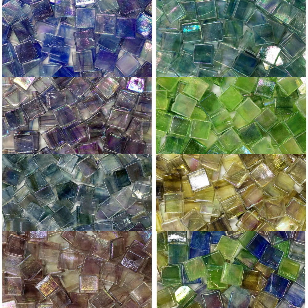 50pcs Multicolor Glass Mosaic Tile Square Ceramic Mosaic Tiles DIY Arts Crafts Making Material