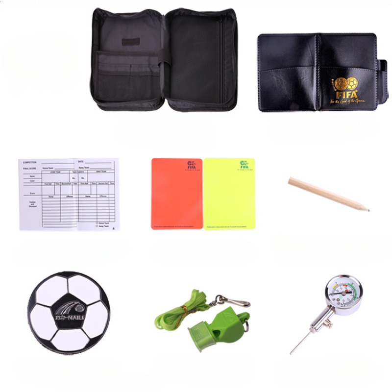 Fußball-Schiedsrichter-Tasche, professionelle Fußball-Geldbörse für Schiedsrichter-Ausrüstung, tragbare Ausrüstung für Sport-Fußball-Match-Taschen: Burgunderrot