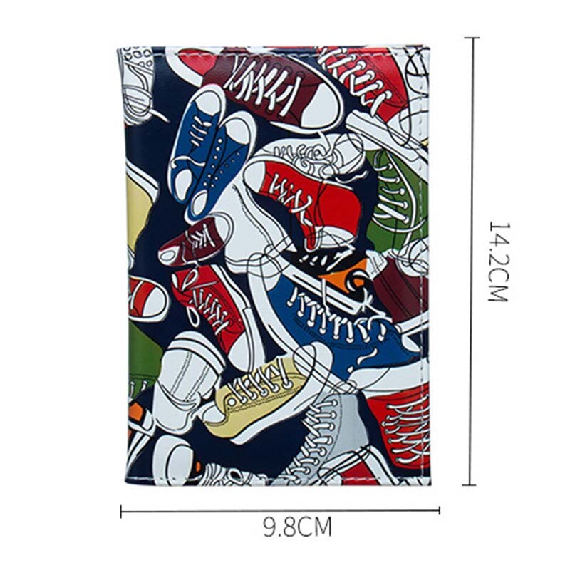 Accessoires de voyage toile chaussures porte-passeport en cuir PU voyage passeport couverture étui porte-carte d'identité 14cm * 9.6cm