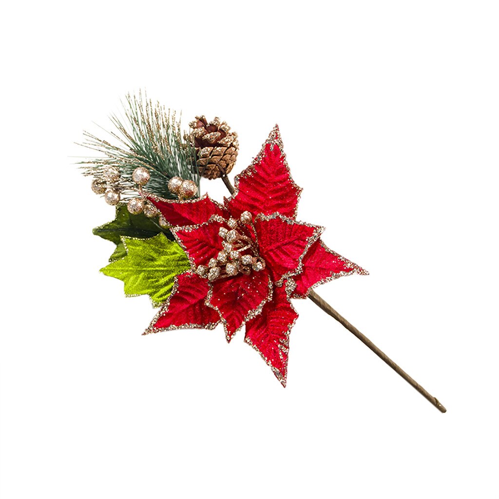 Mooie Kunstmatige Decoratieve Kunstbloemen Kerstboom Decoratie Bruiloft Kerst Valentijnsdag Decoraties: Rood