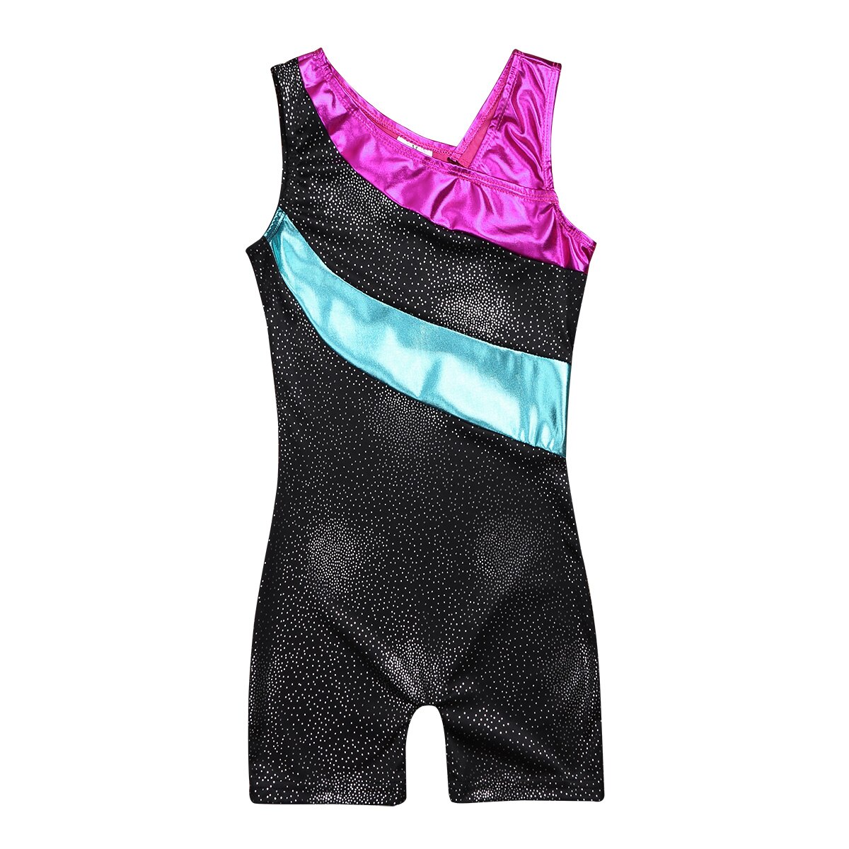 Kids Teens Sleeveless Patchwork Ballet Dance Leotards Gymnastics Leotard for Girls Childs Dance Jumpsuit Sports Unitard Bodysuit