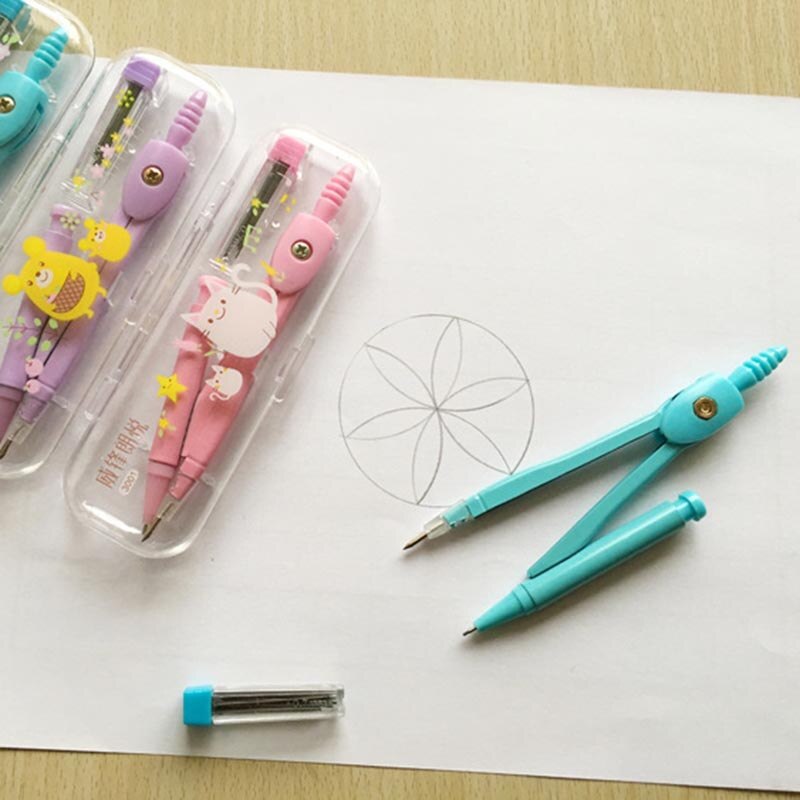 school compass Cute girl stationery student drawing compasso brujula geometry set circulos de madera math set drafting tools