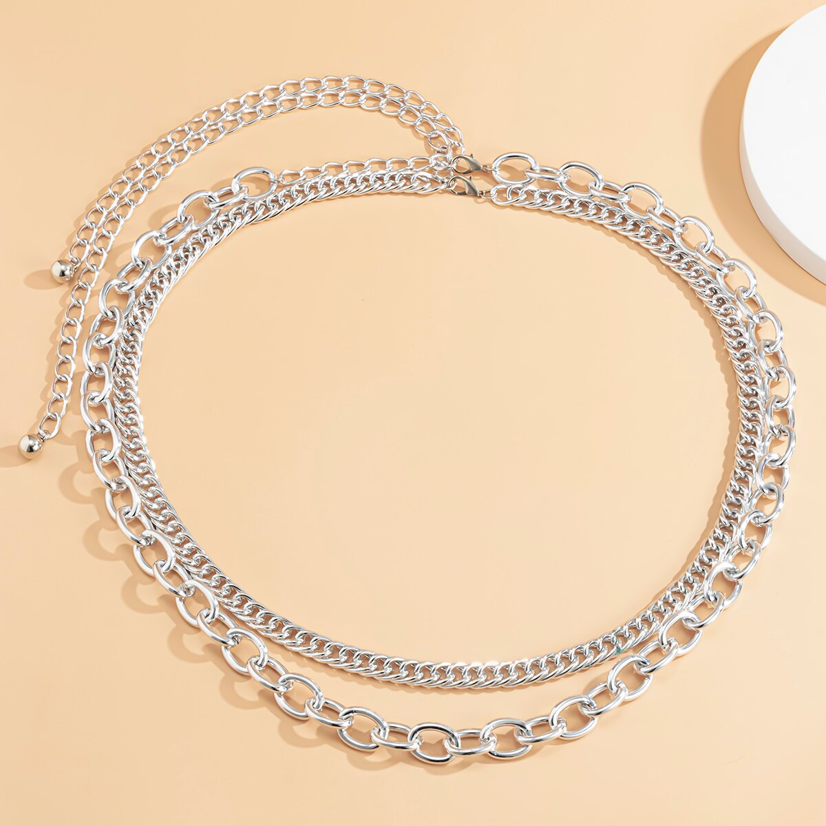 Shixin Gelaagde Dikke Metalen Ketting Riem Voor Vrouwen Mode Lange Taille Ketting Vrouwelijke Jurk Accessoires Riem Keten Lanyards