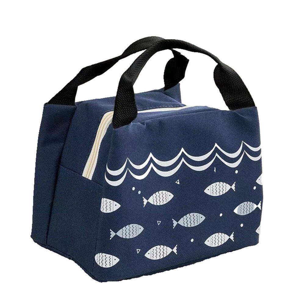 Bolsa de almuerzo reutilizable recipiente aislante para almuerzo bolso de mano para mujeres o trabajo Picnic canotaje playa pesca trabajo: Navy Blue