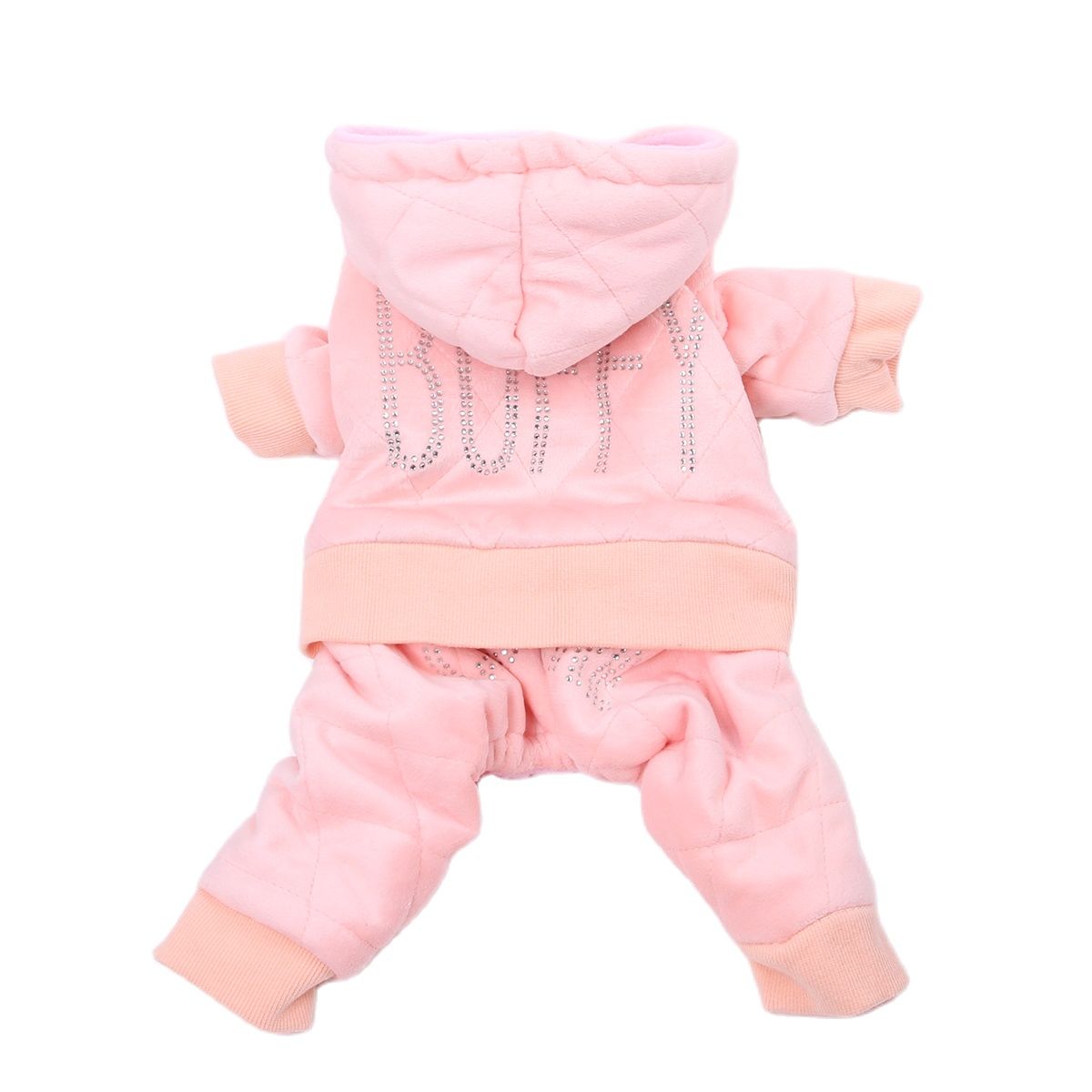 Hund katt sammet kappa jacka klänning strass katt valp fleece hoodie jumpsuit vinter varma kläder outfit