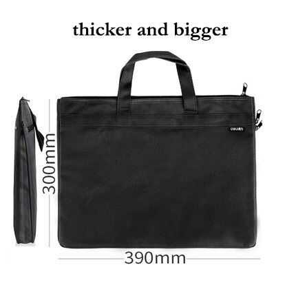 Deli 1pcs portable file bag A4 data storage bag zipper briefcase canvas multi layer business bag file bag