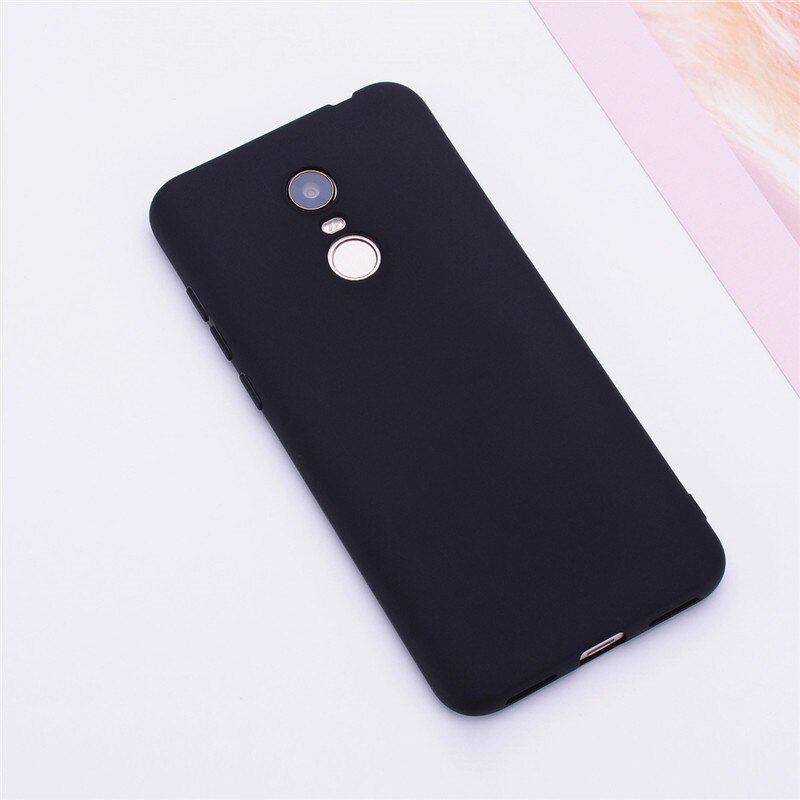 Fundas de teléfono de Color mate para Xiaomi Redmi 5/5 Plus Funda de silicona Funda trasera suave TPU para Xiaomi Funda de Redmi 5 Plus Funda: Redmi 5  (5.7) / Black