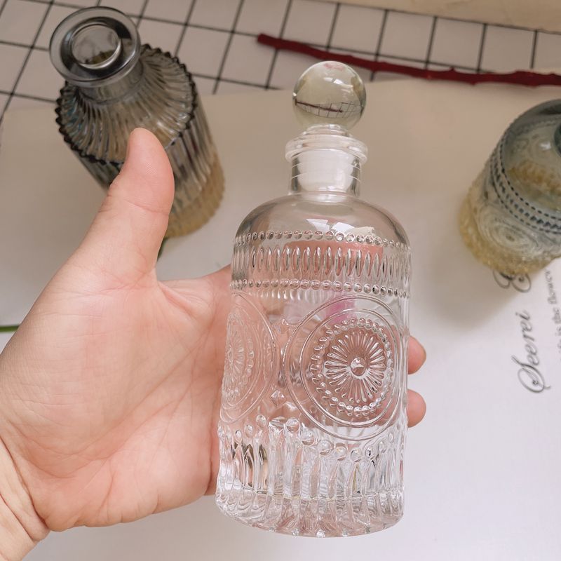 Flacon de parfum en Relief losange français, bouteilles en verre de cristal simples, stockage d&#39;essence d&#39;aromathérapie, Vintage, ornement de bouteille de commode: J-3x15cm