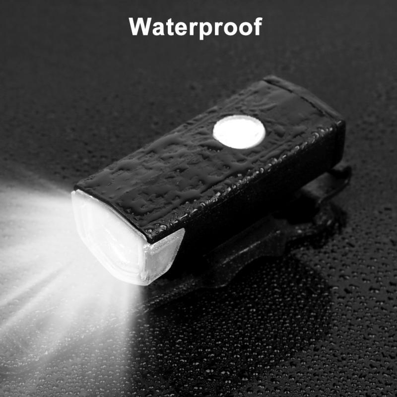 Faro delantero LED para bicicleta de montaña, linterna de advertencia, recargable vía USB, a prueba de lluvia, 1/2 piezas