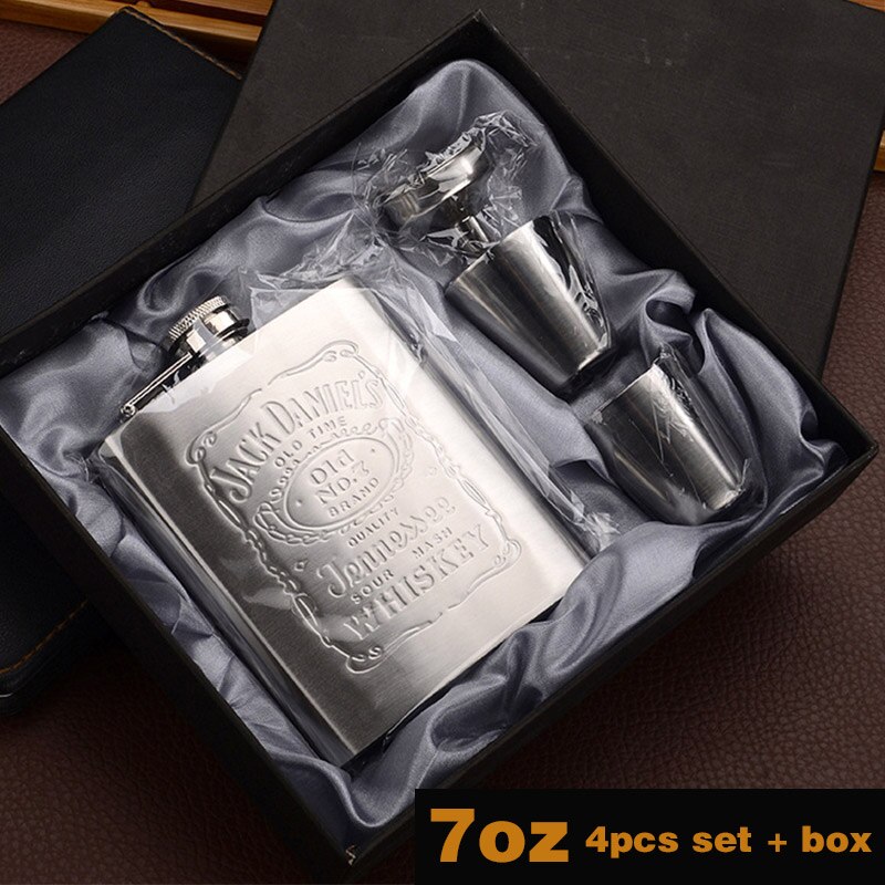 7 Oz Rvs Heupfles Met Trechter Pocket Heupfles Alcohol Whiskey Heupfles Schroefdop Drinkware Wijn Cup: D