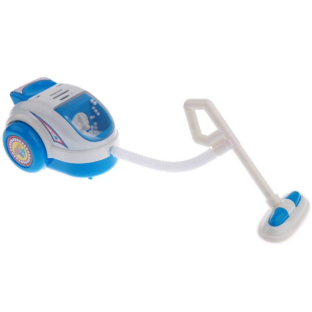 Mini aspirador electrodoméstico (funciona con pilas AA) para niños, juguetes para juego de imitación, color azul