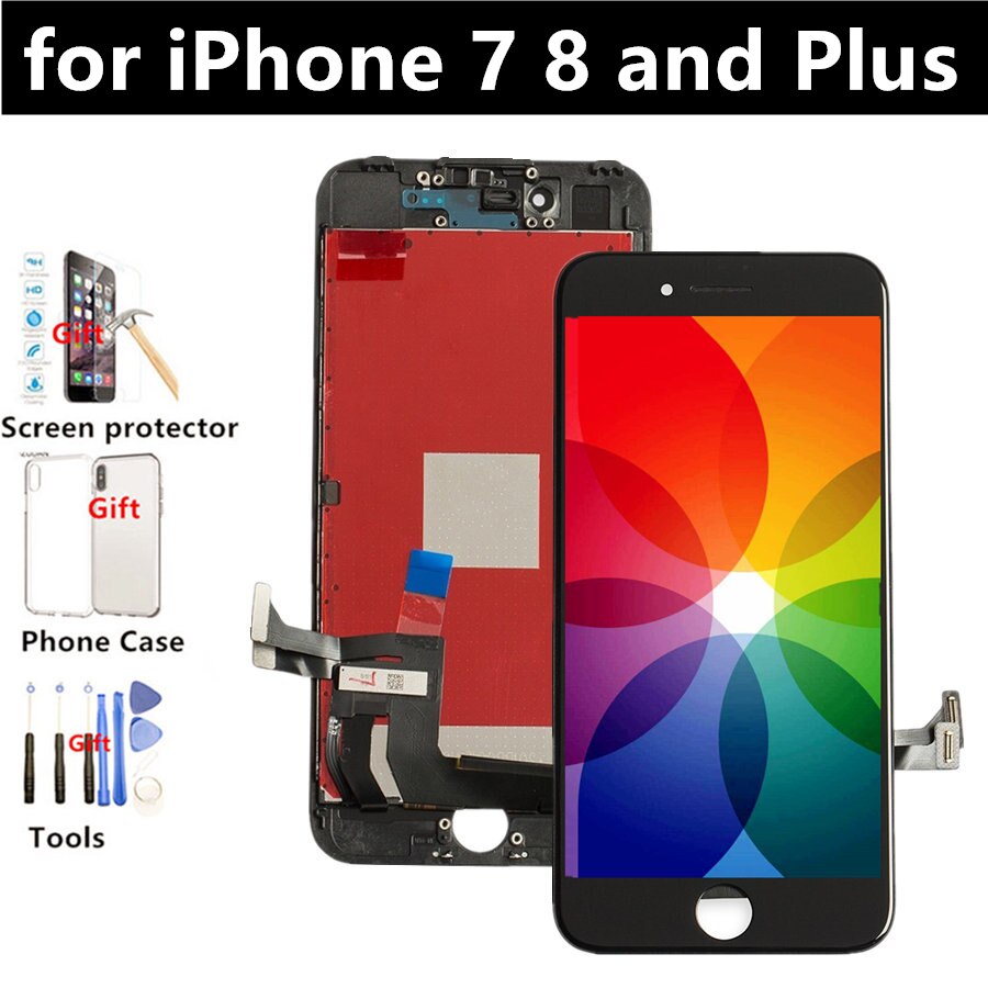 Beste Vervanging Scherm Voor iPhone 8 Plus LCD Beeldscherm met Touch + 3D Mobiele Telefoon Reparatie voor iPhone 7 plus, zwart Wit