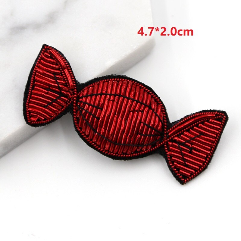 DIY 3D Hand embroidered badges Starfish/sunflower/Strawberry/moon Armband applique for Coat Trousers Bag Brooch: candy
