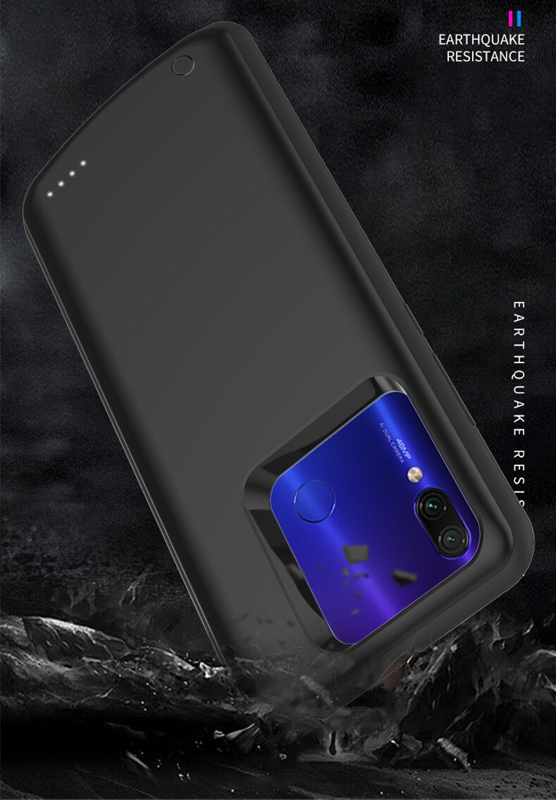 Funda de cargador de batería para Xiaomi Redmi Note 8T, 5000mah, marco de silicona delgada, a prueba de golpes, paquete de energía de respaldo, funda de cargador, Capa