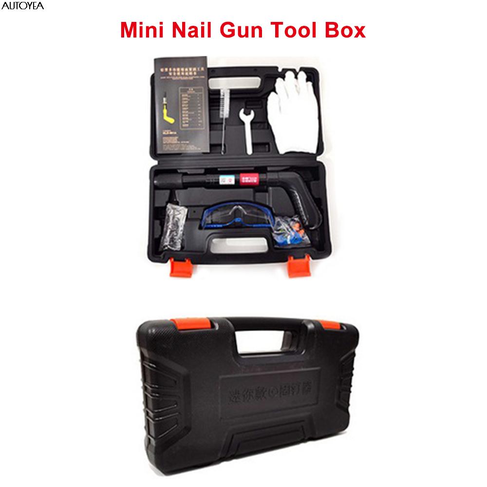 Handleiding Staal Nail Gun Draagbare Klinkhamer Gun Tool Met 10 Stuks 16Mm Ronde Nagels Klinknagel Gun Kit Diy Decoratie timmerwerk Gereedschap: Box Pack