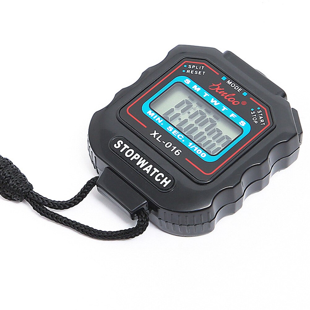 Shock-Resistant Digital Sports Stopwatch Large Display Referee Timer (Black)