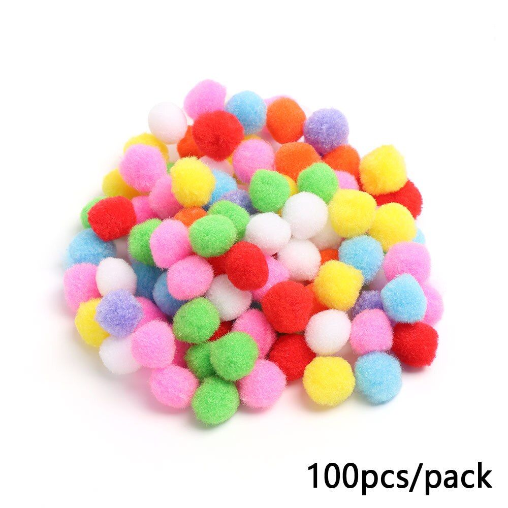 100pcs 10/15/20/25/30/40mm Cute Mini Fluffy Soft Pom Poms Pompoms Ball Kids Toys DIY Children's Handmade DIY Toys