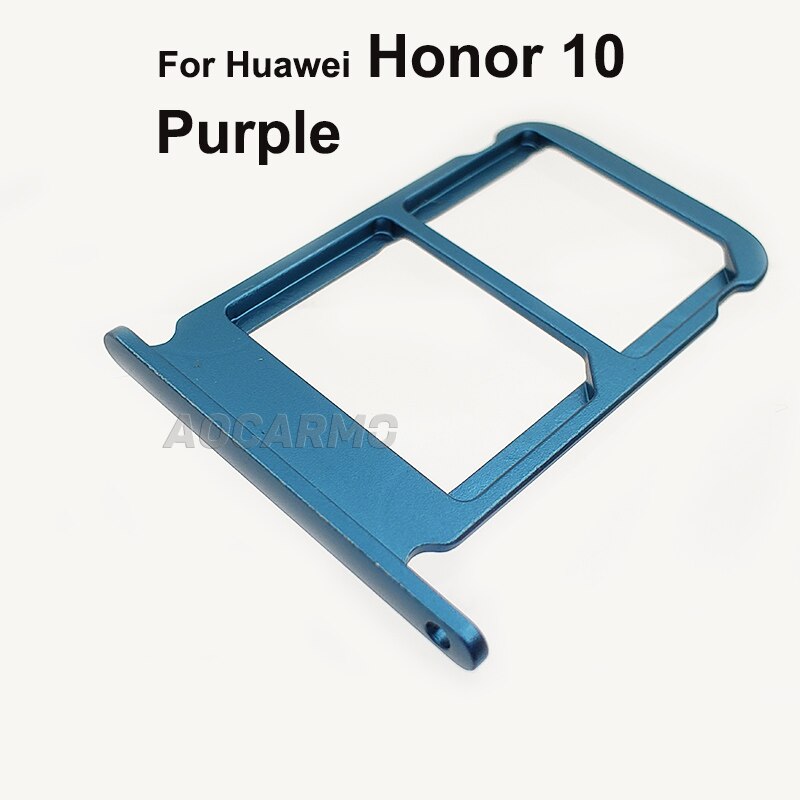 Aocarmo Für Huawei Honor 10 COL-AL10 Honor10 Schwarz/Grau/Blau/Lila SD MicroSD Halter Nano Sim Karte tray Slot: Purple