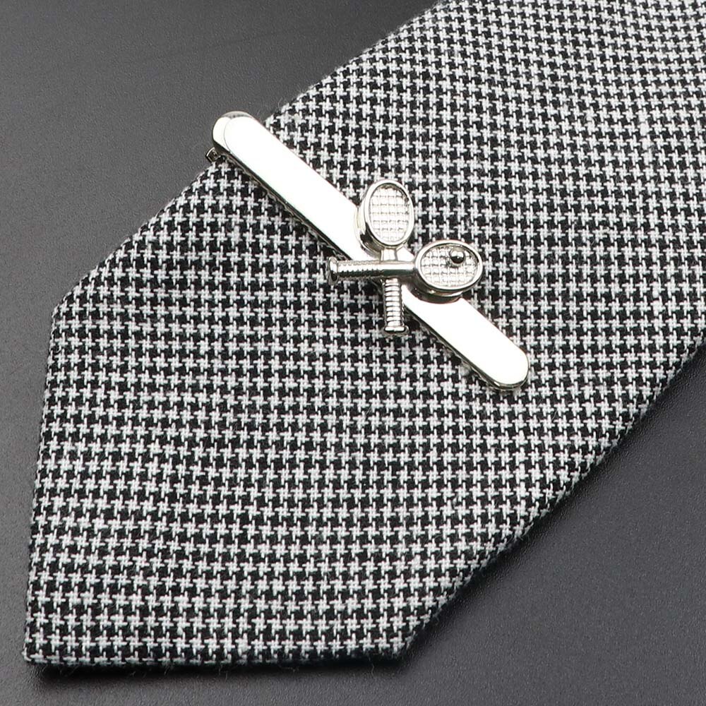 1 Piece Chrome Stainless Tie Clips Guitar lizard Dinosaur Bird Sword Pen Shape Tie Clip for Men Necktie Clips Pin For Mens
