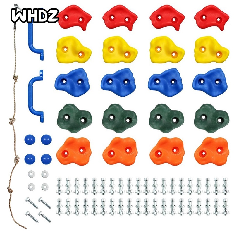 32Pcs Kinderen Outdoor Klimmen Muur Stenen Houdt Plastic Geweven Klimmen Rock Houdt Muur Voor Kids Multi Kleur Diverse