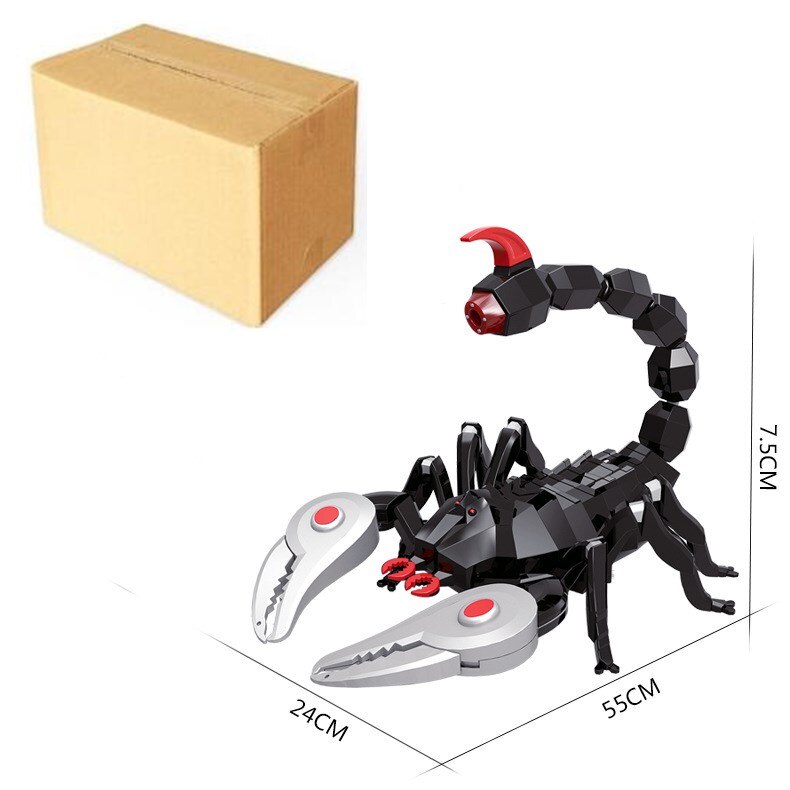 Spray elektrisk fjernbetjening scorpion  rc 55cm stor størrelse 360 graders rotation vanskelig spoof simulation lysemitterende krybdyr legetøj: Ingen farveboks