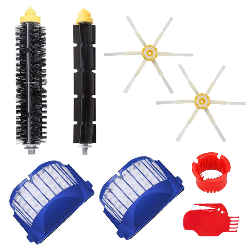 Kit de reemplazo de cepillos/filtros Hepa para iRobot Roomba serie 600, 610, 620, 630, 650, 660, piezas de limpiador al vacío, accesorios