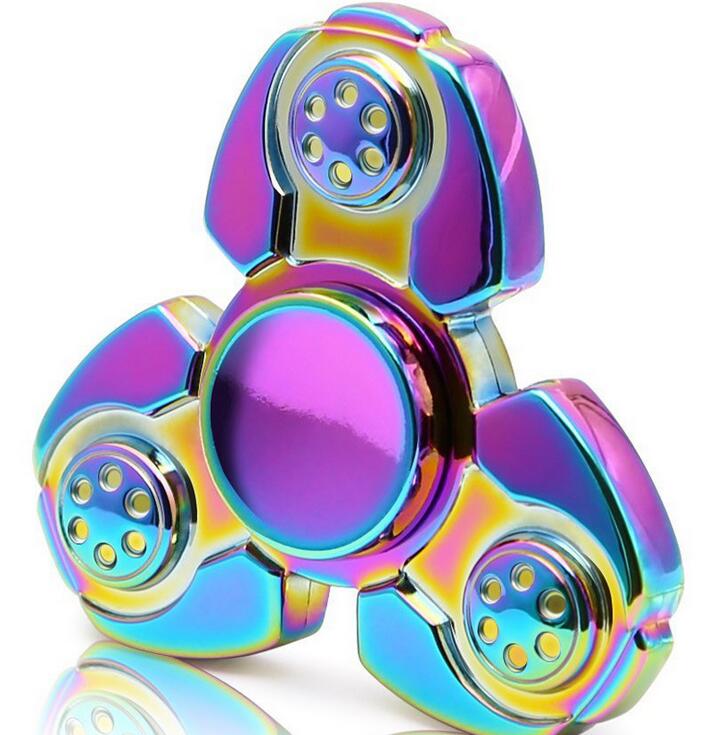 Rainbow Colorful Four Fidget Spinner Hand Spinner For Better Focus Reduce Autism ADHD Stress Toys With Box: xcckf