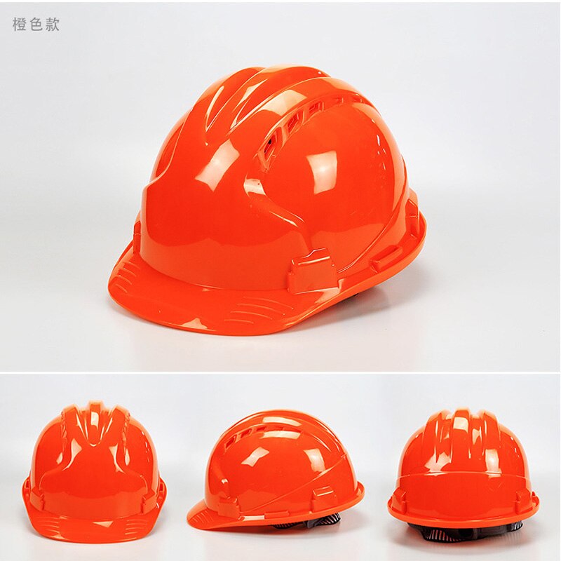 Safety Helmet Work Hard Hat Cap Warehouse Worker PE Plastic Insulation Material Red Yellow Workplace Safety Head Protection: Orange