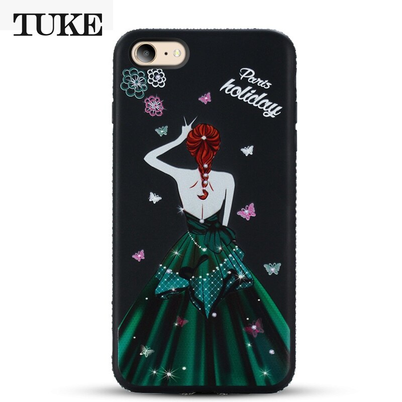 Voor IPhone SE Case Voor IPhone 5 5S Case Luxe Schoonheid Meisje Strass Ultra Dunne Siliconen Beschermhoes Case Voor IPhone 5 SE 5 s: F