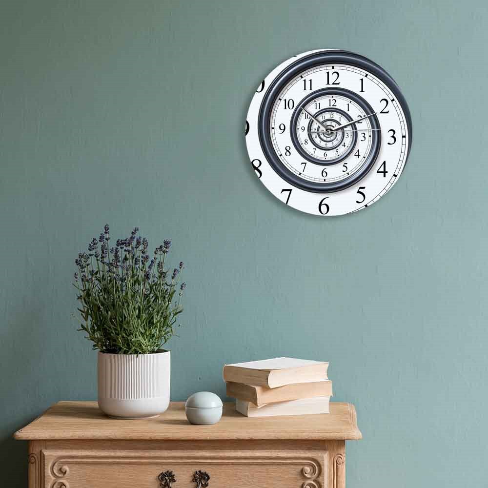 3D Effect Abstract Retro Spiral Arabic Numerals Acrylic Wall Clocks ...