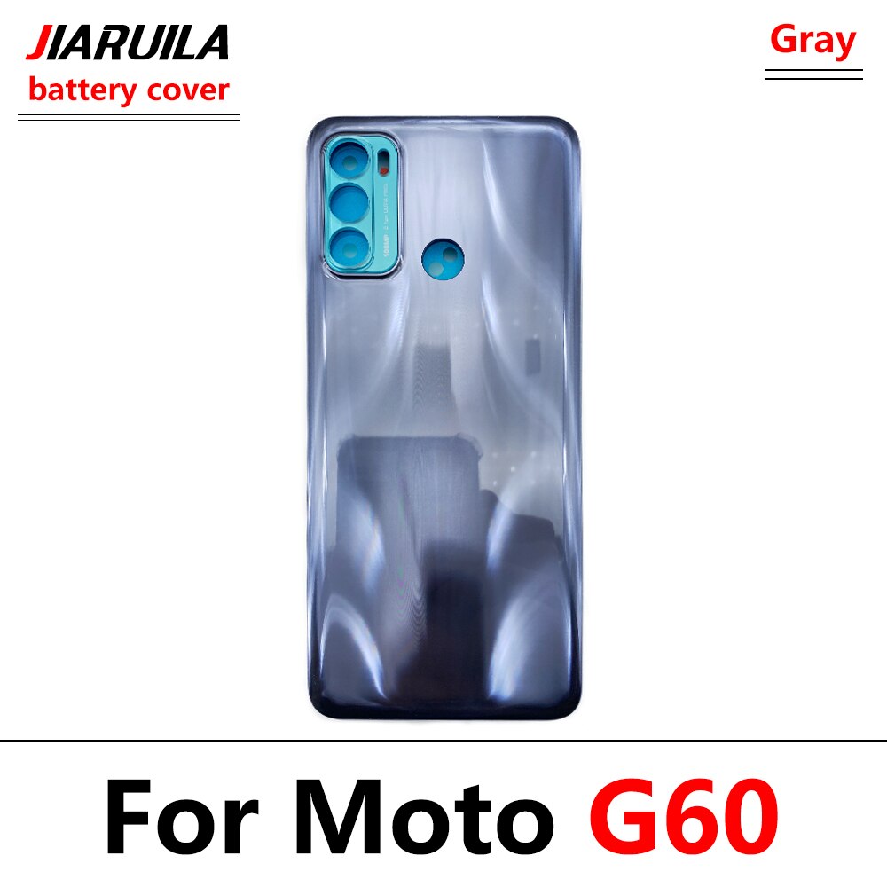 Back Battery Cover Rear Cover Glass Housing Case For Motorola Moto E6 Plus E6S G 5G E7 Power G20 G50 G60 With Glue Adhesive: G60 Gray