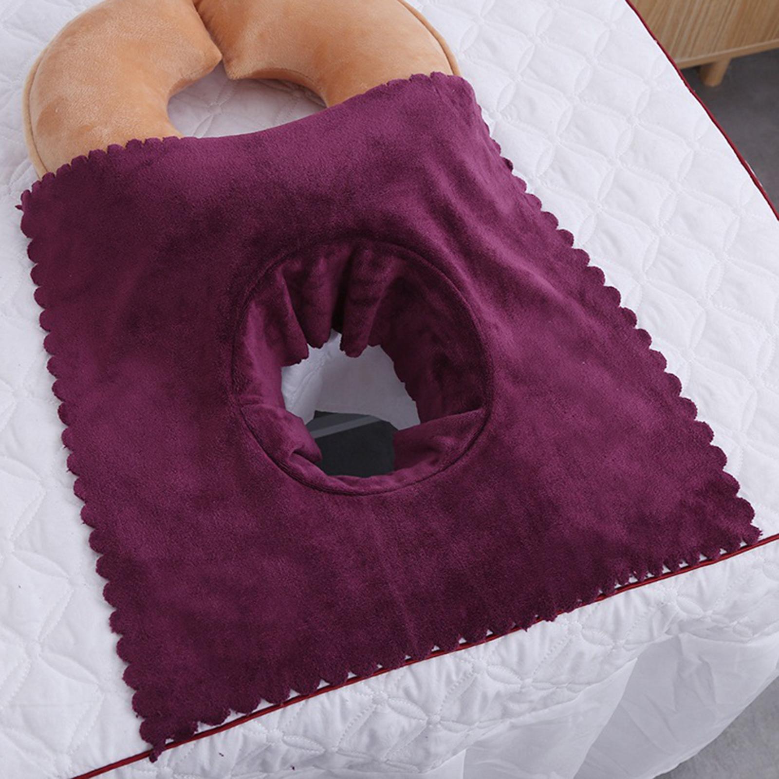 Massage Table Sheet Covers with Face Hole Satin Strip Coverlet for Beauty Salon SPA: Violet