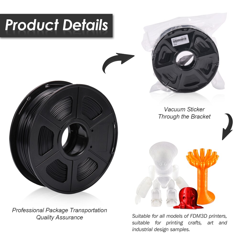 Petg filament 3d printer filament 1.75mm til uddannelse, gør-det-selv, teknologi, handel, sublimationsgadget