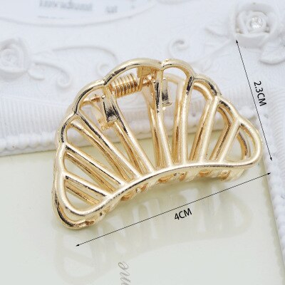 1Pcs smal Simple Wild Geometric Hair Claw For Women Girls Clamps Hair Crab Metal Hair Clip Claw Accessories Headwear: Fluorescent Green